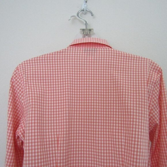 Talbots Vintage Top 6 Orange Plaid Preppy Coastal Grandma Classic Business - Picture 6 of 9